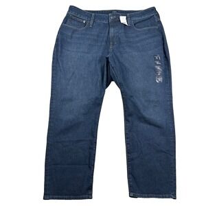 J. Crew Jeans Womens 35 Curvy Straight Plus Essential Dark Wash High Rise Denim
